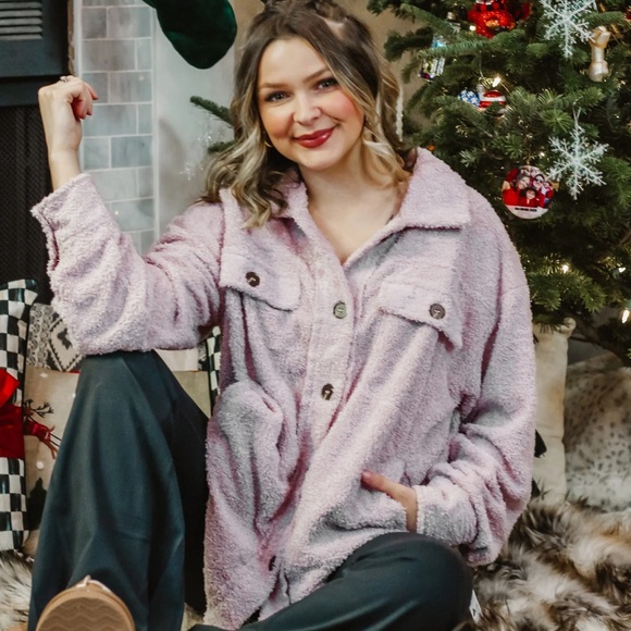 GeeGee Fireside Chats Lavender Shacket - Size Medium - Picture 1 of 3